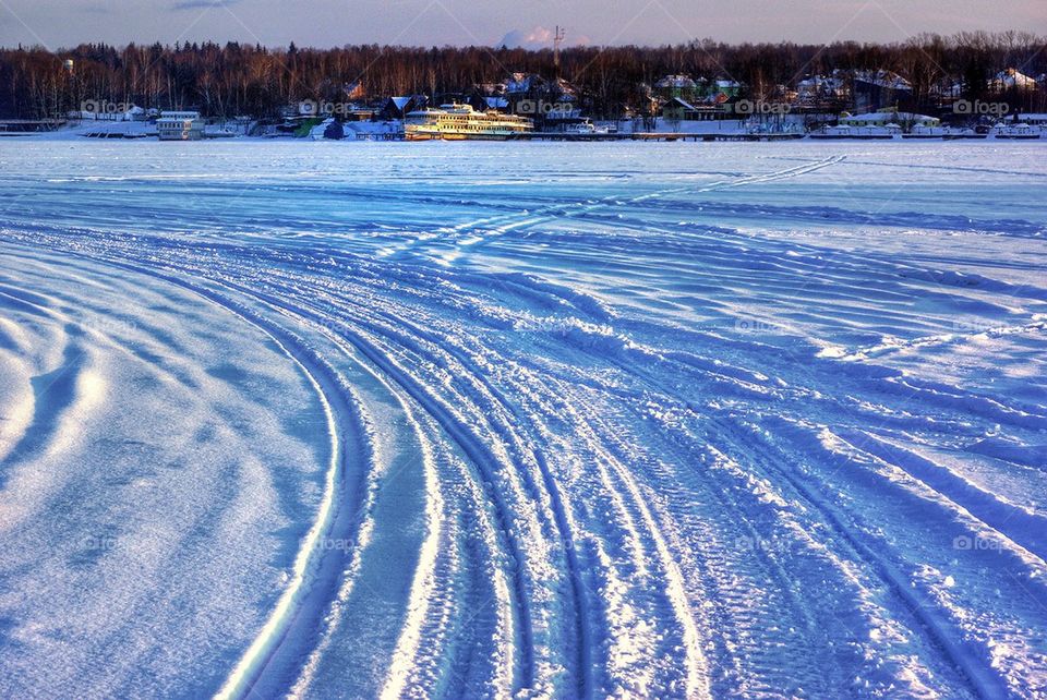 Blue snow. 