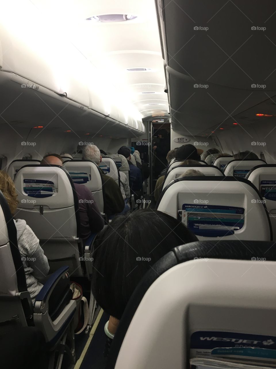 Inside airplane 