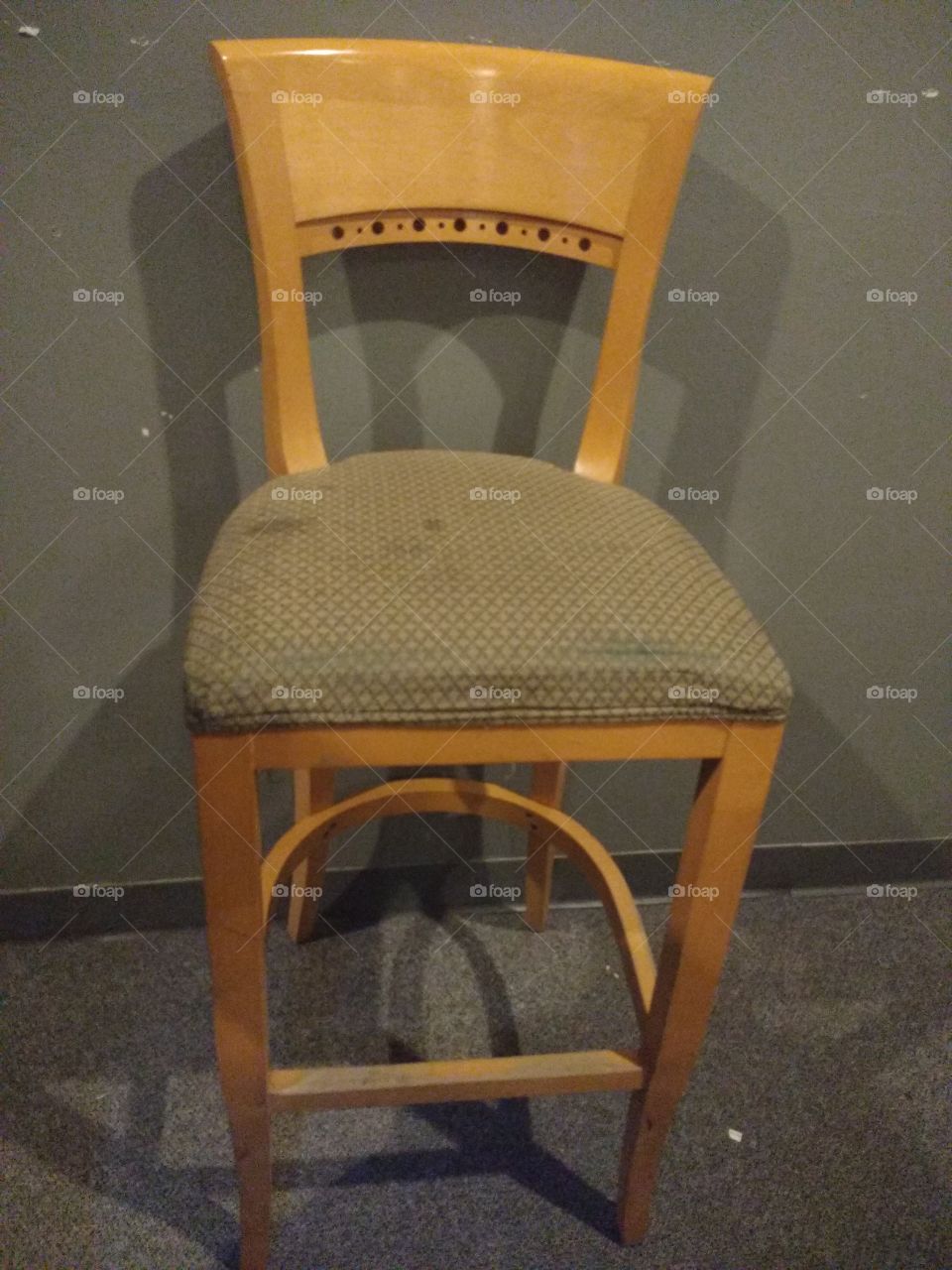 stool with cushion, tall, portrait