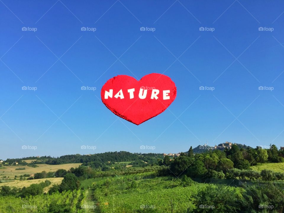 Heart's nature . Heart's nature is flying in the blue Sky