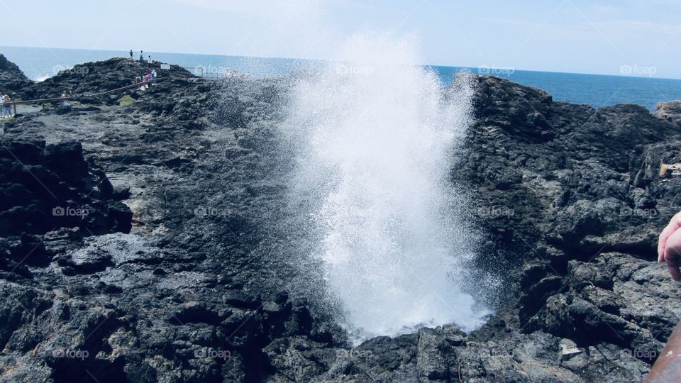 People were so amazed watching at the blowhole