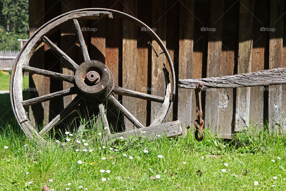 Vintage carriage wheel