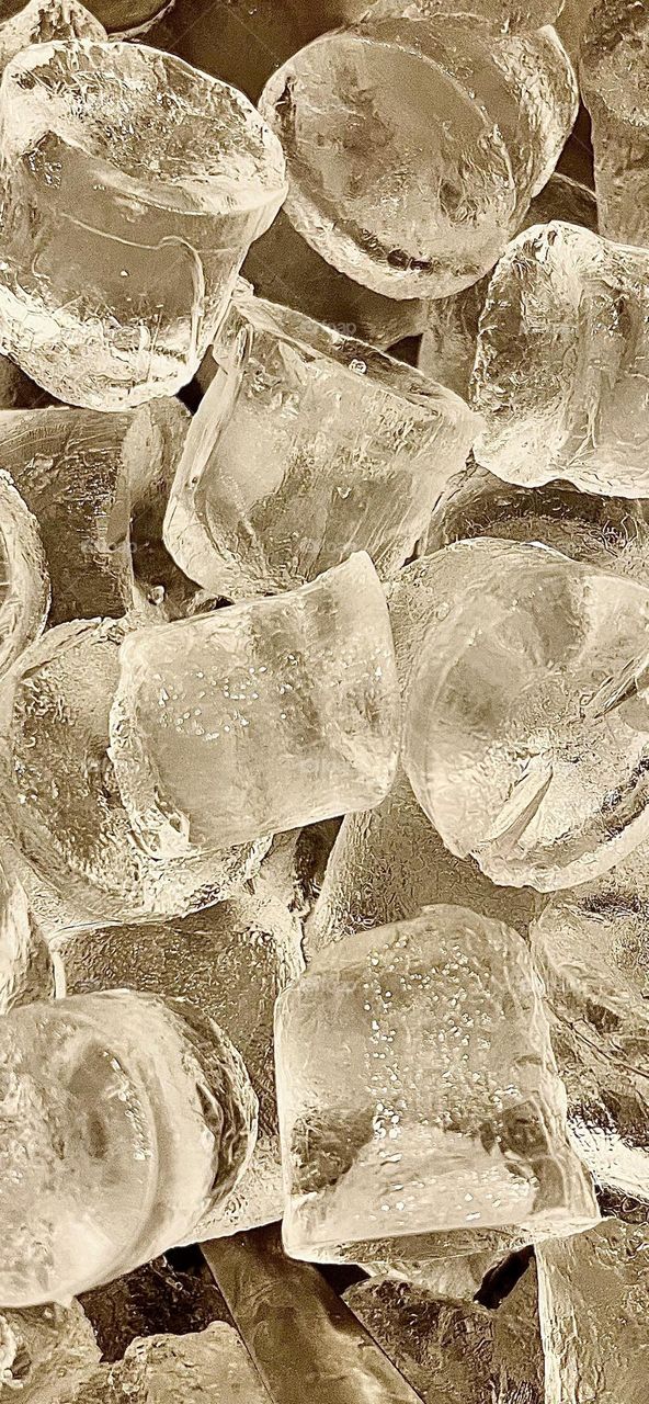 Ice cubes shot close-up. Background