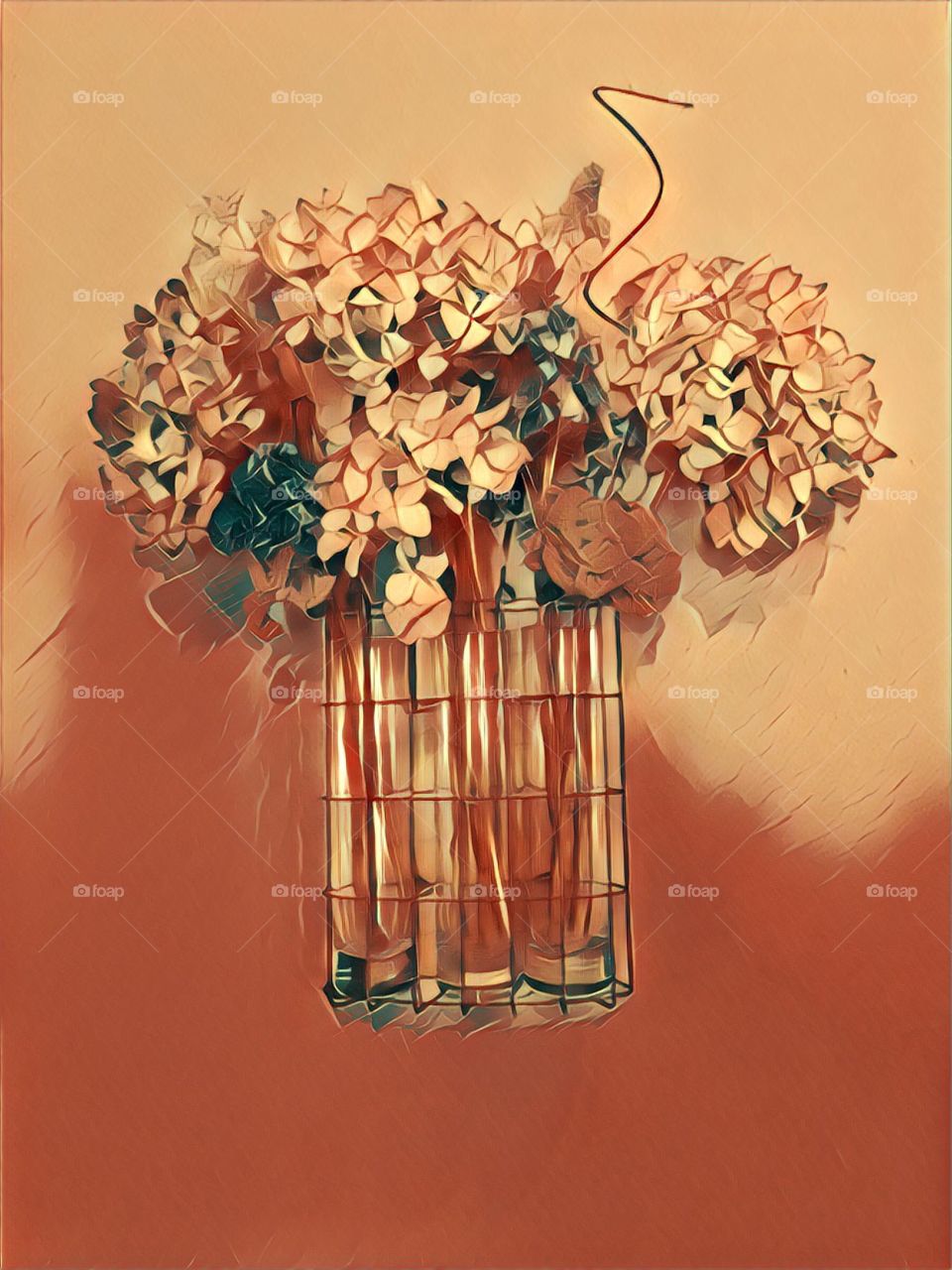 dried hydrangea blooms 