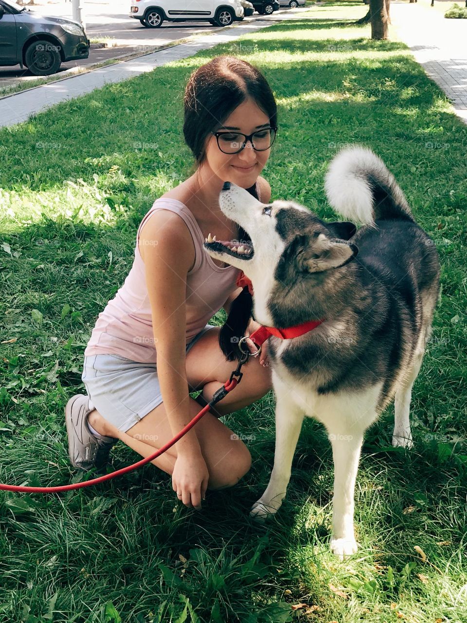 Girl with dog