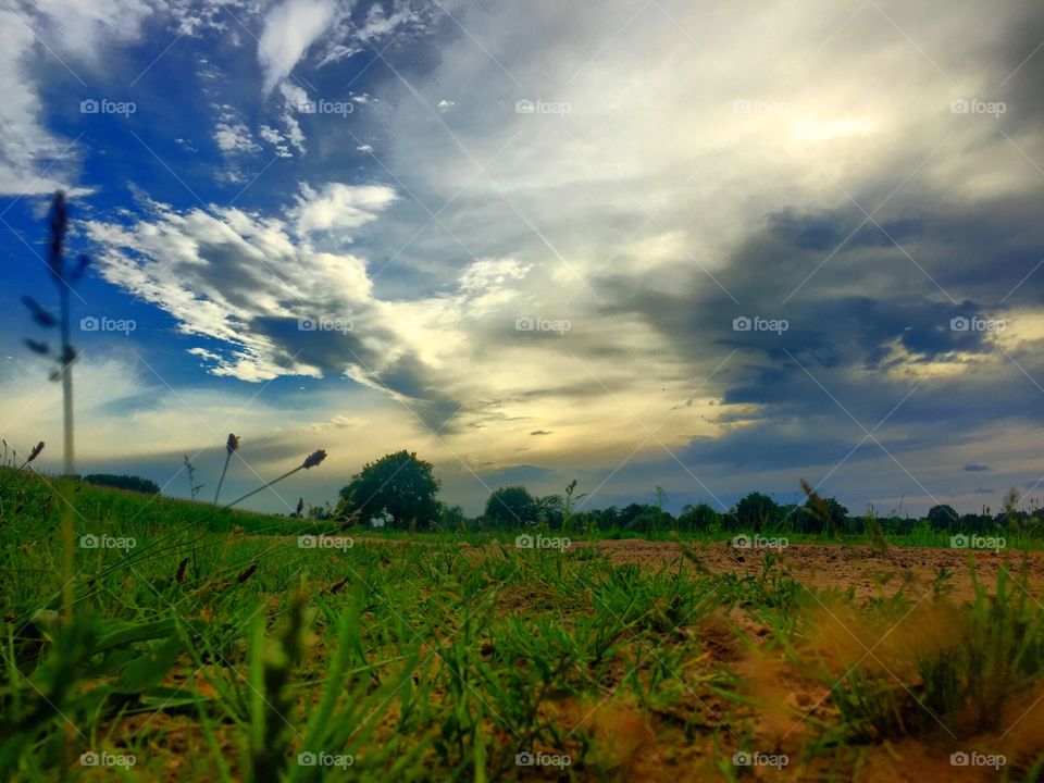 Countryside skies and dirt roads 