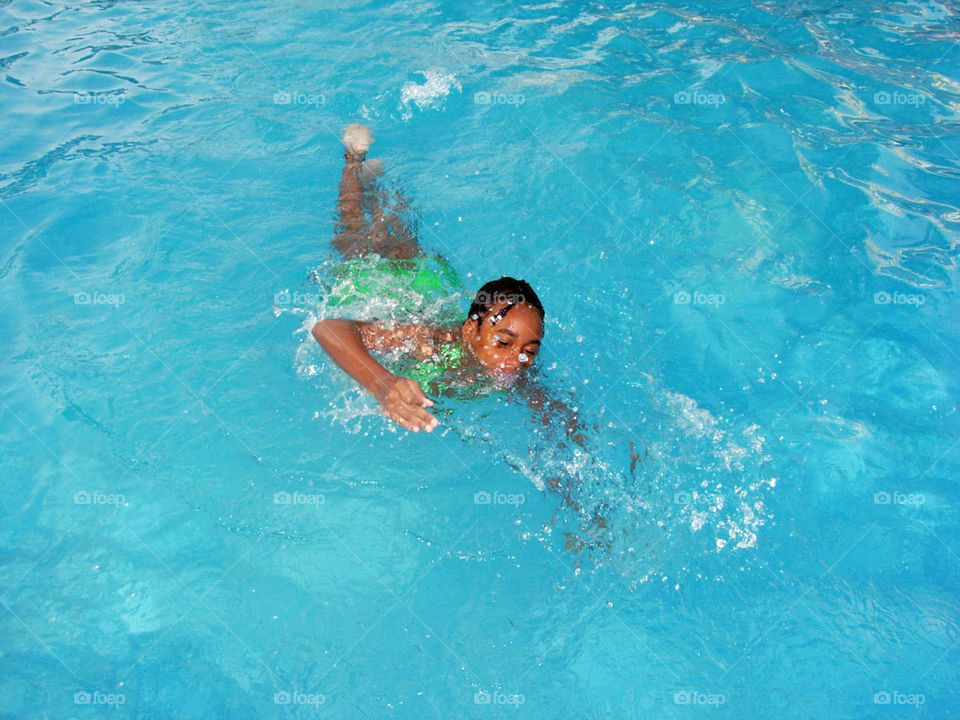 Girl Swimming Forward