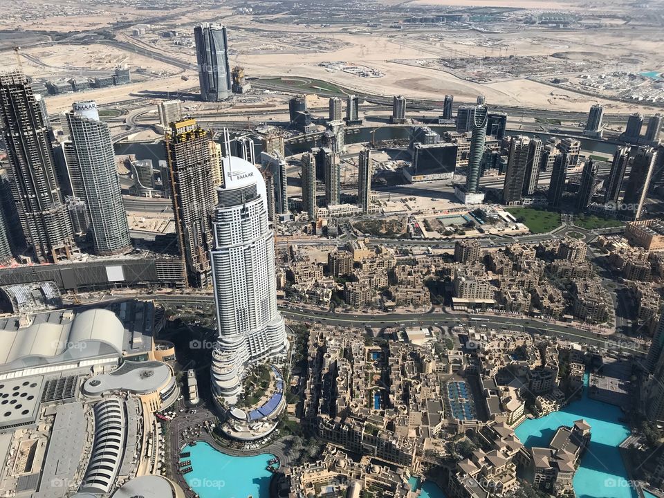 Dubai City and beyond as viewed from the top of the Burj Khalifa. £20.00