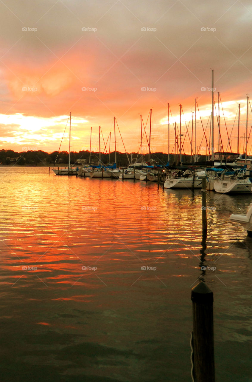 Dramatic sky reflecting in sea