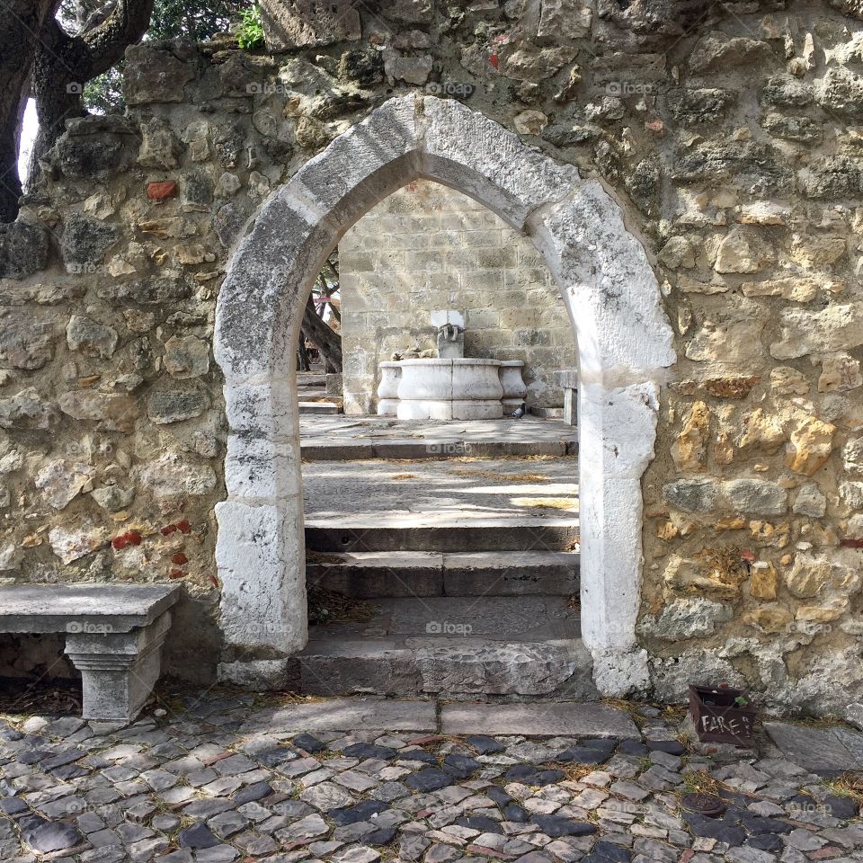 Stone archway door 