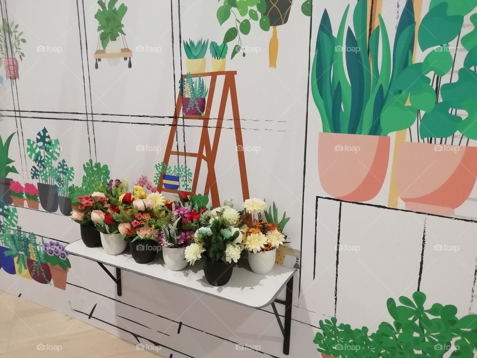 Wall art with real flowers #beautiful