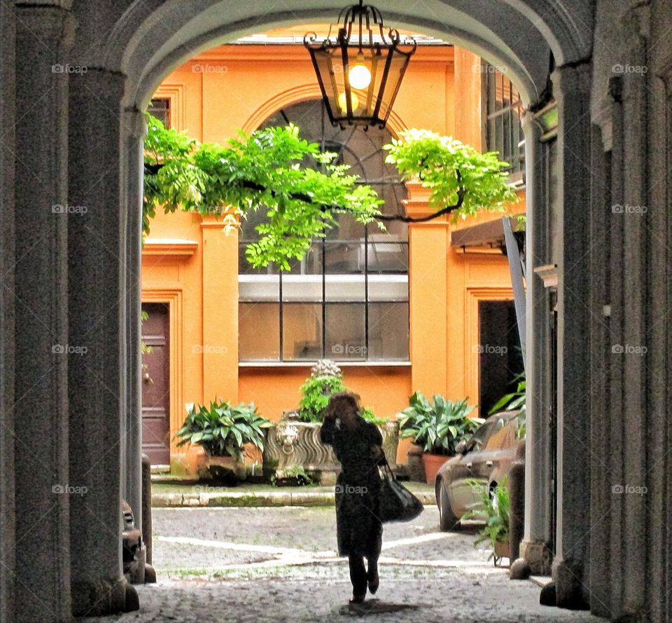 Woman in alley