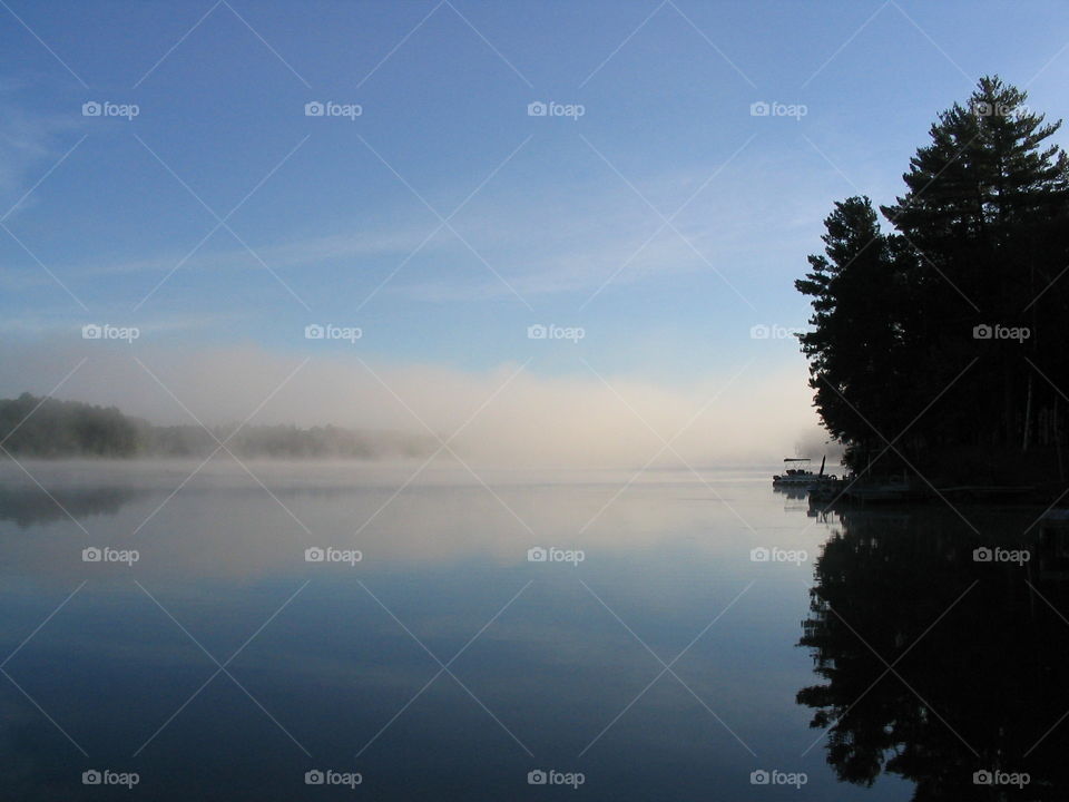 fog on the lake