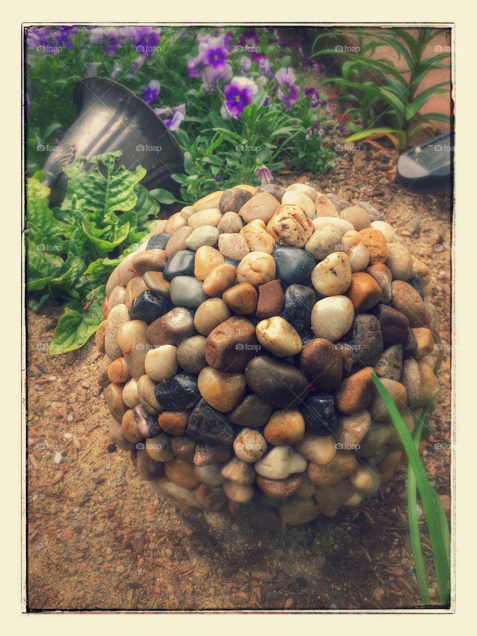 Stone garden ball