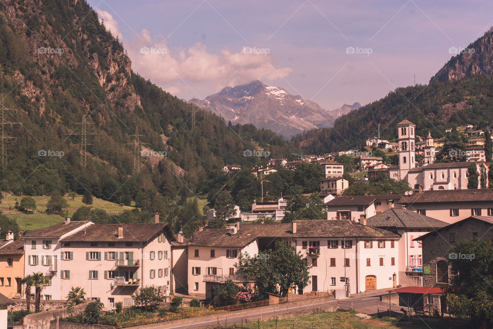 Switzerland countryside village city  in the mountains 