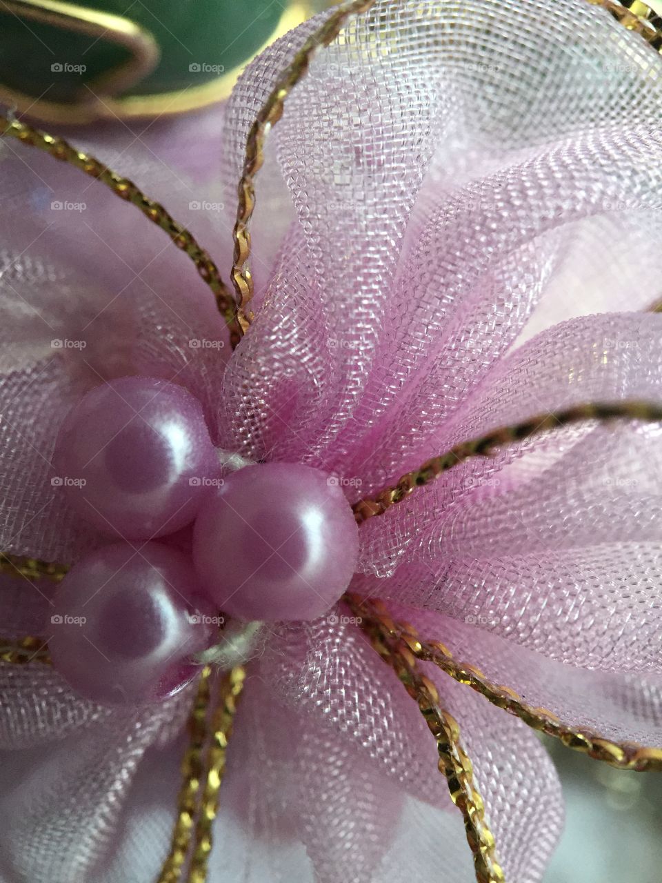 Pink pearls close up