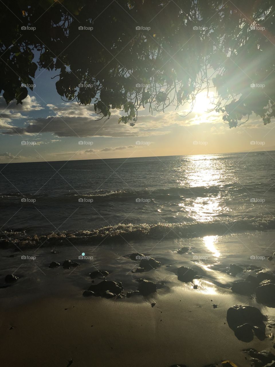 The reflection of the sun on these Maui waters is a great way to end the day. 