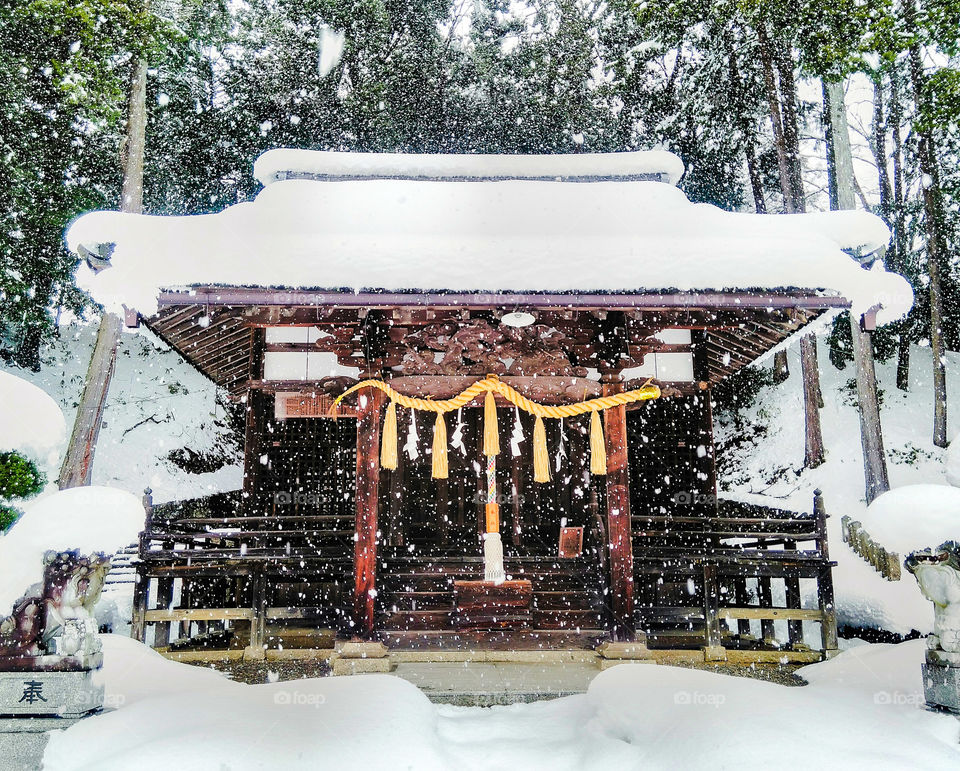Winter Shrine, Fukuchiyama, Kyoto Prefecture, Japan.