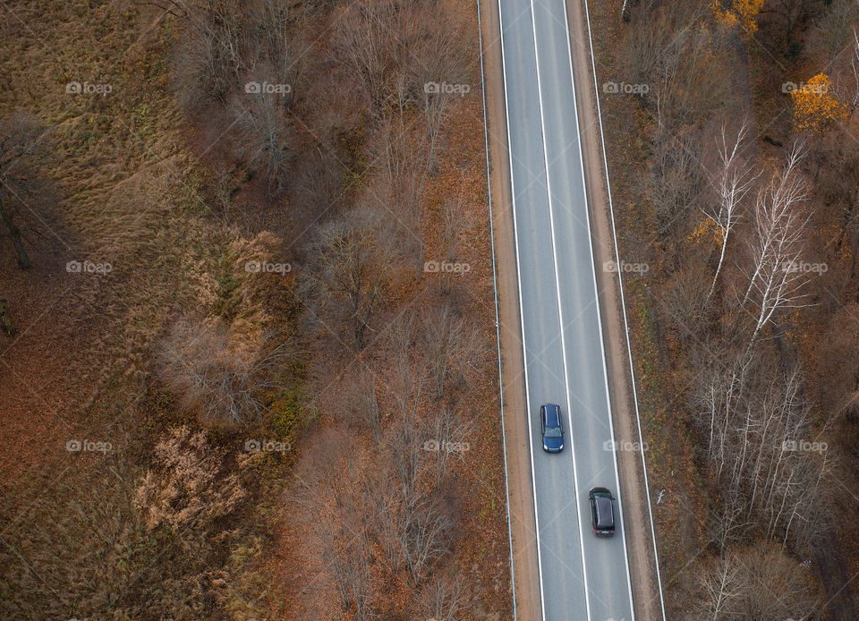 Countryside road from above