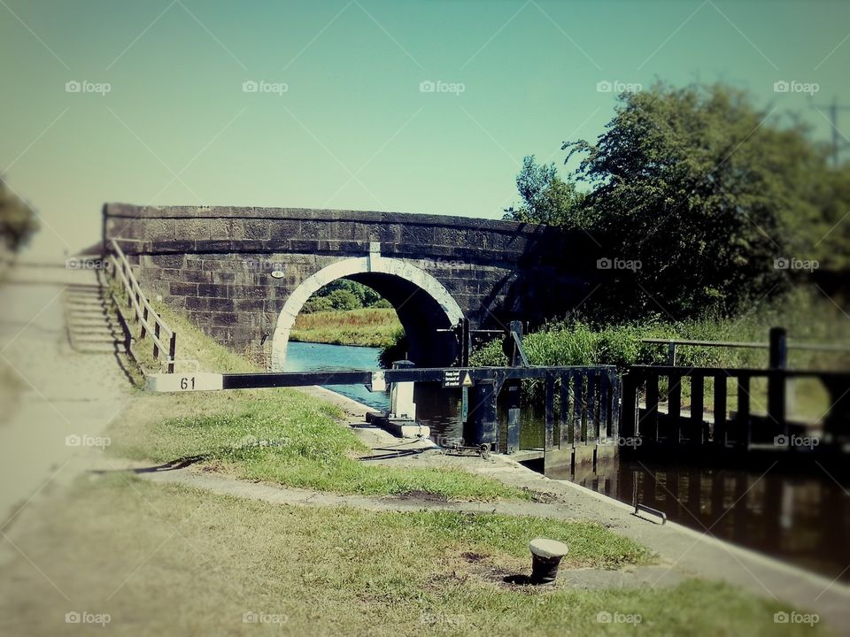 Small bridge along canal UK