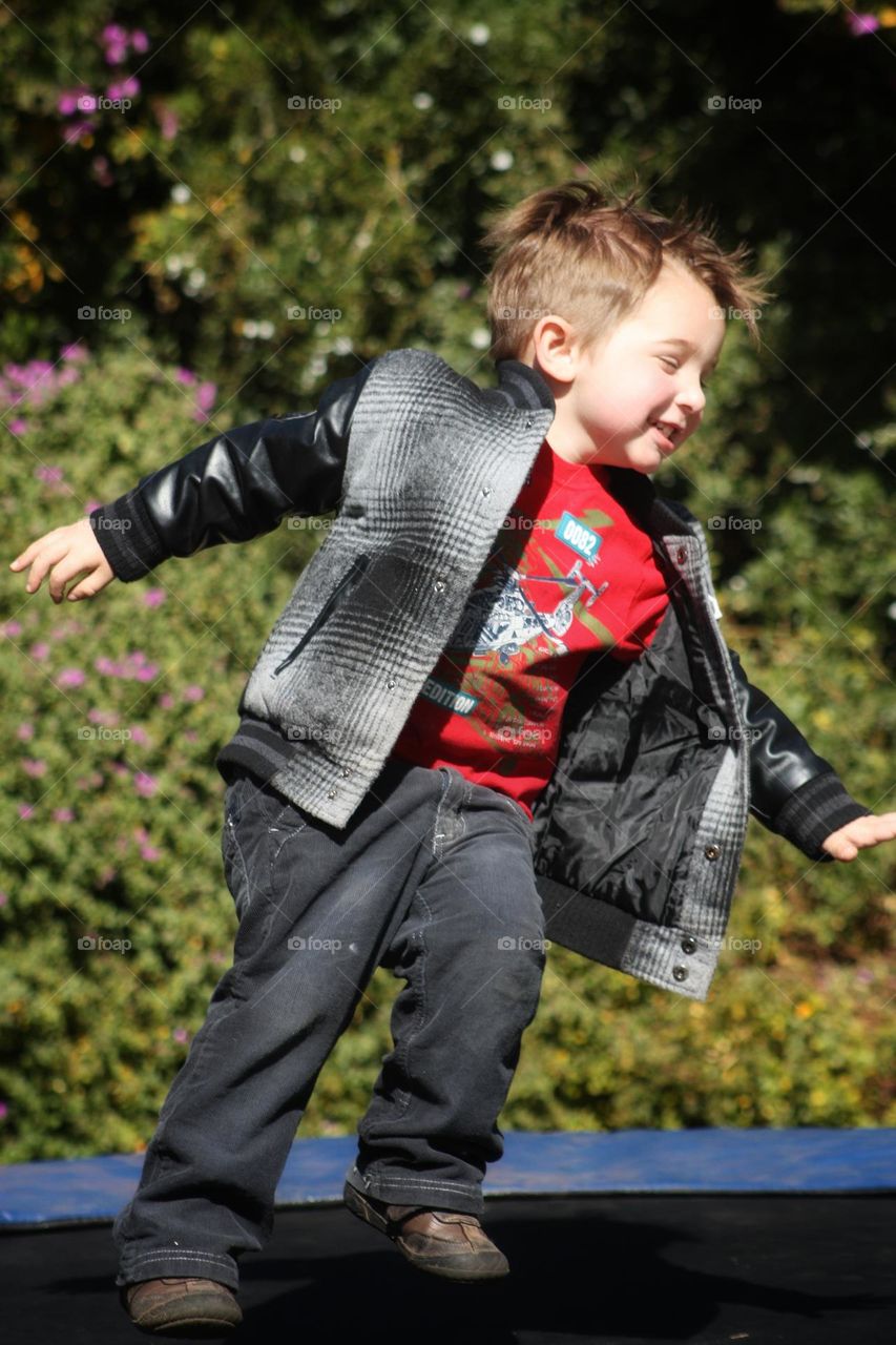 playtime on trampoline