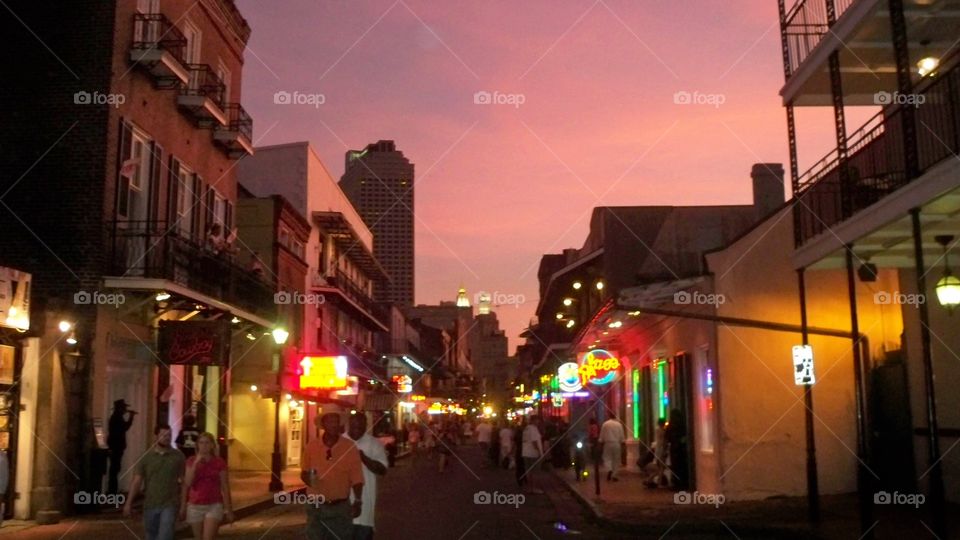 French Quarter sunset. New Orleans LA