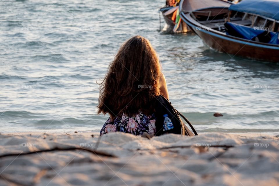 Beautiful woman on the thailand beautiful beach