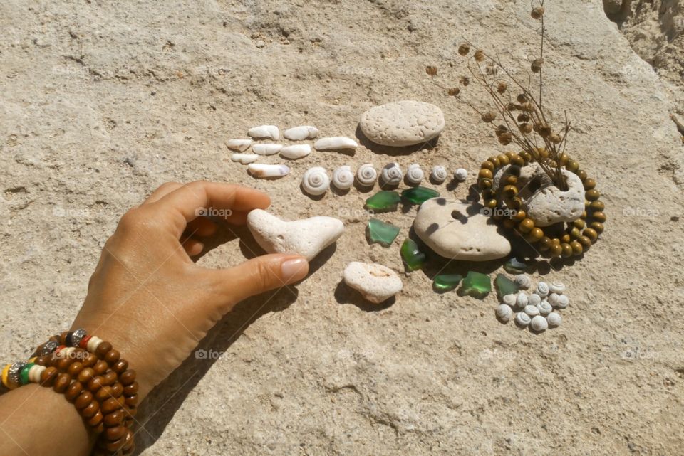 Sand, Stone, Beach, People, Woman