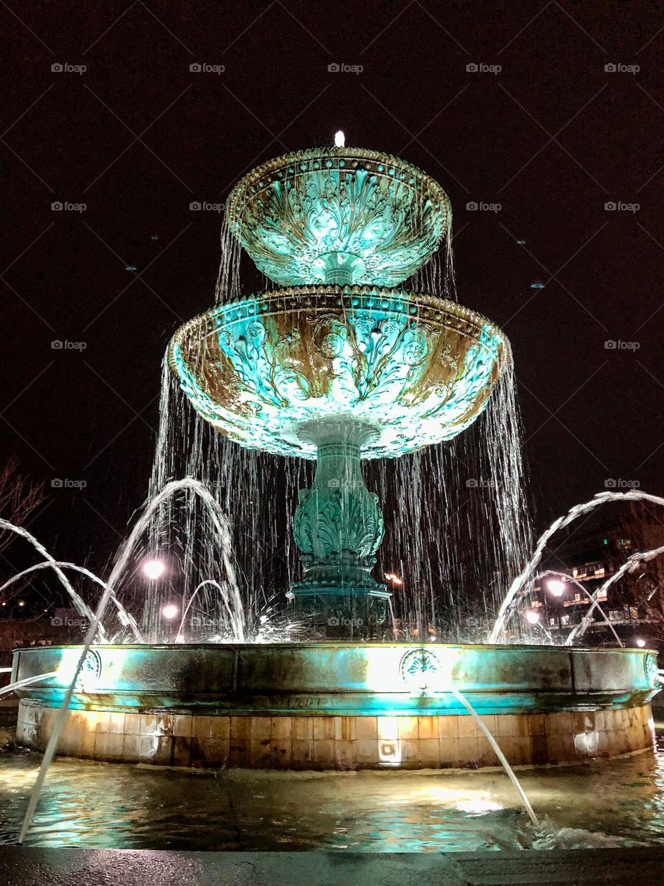 Fountain in the night