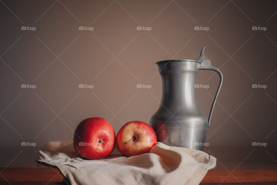 Close-up of apples on table