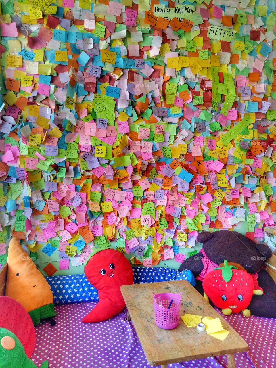 colorful wall message