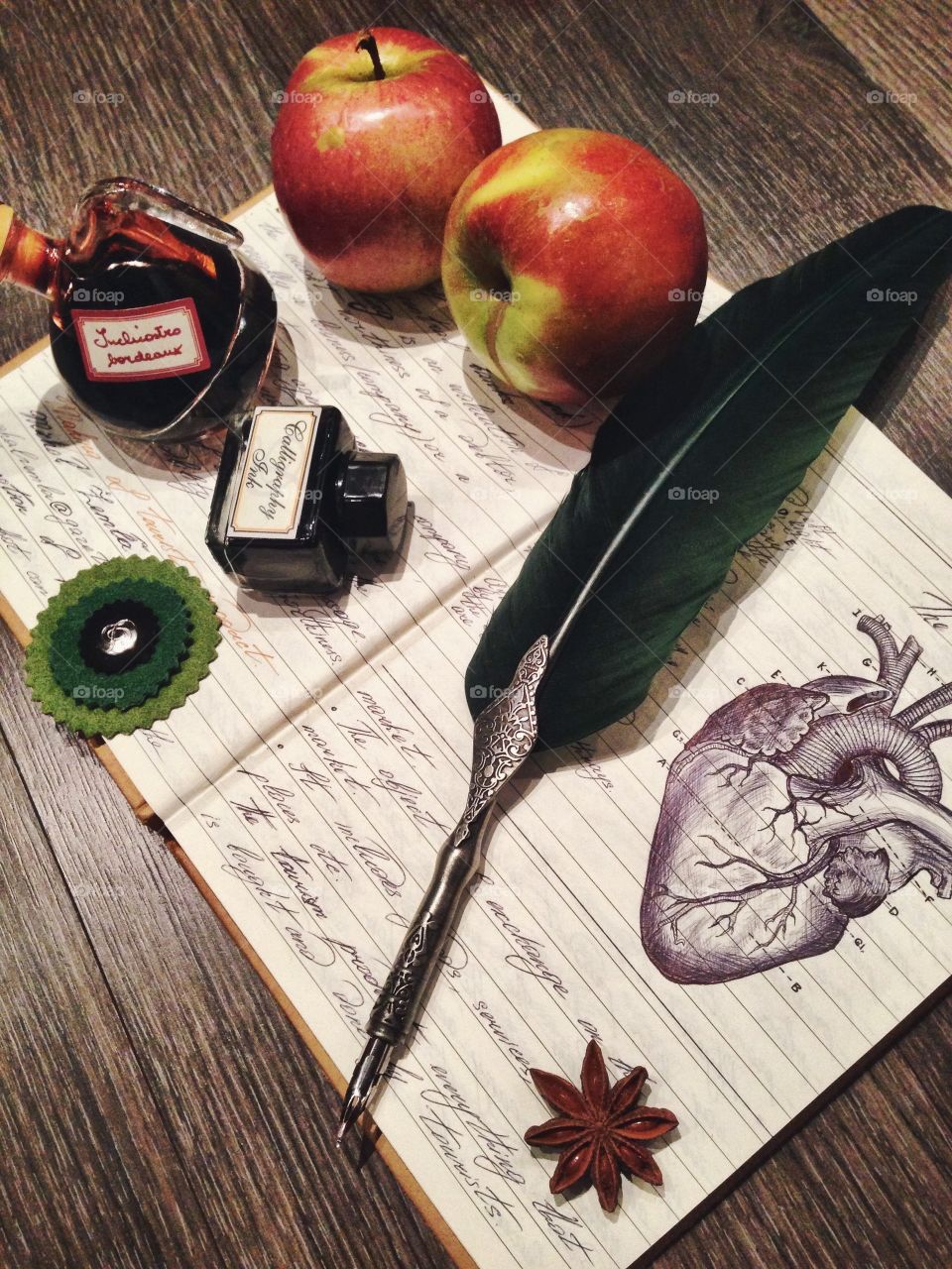Fruits and Inks . Food and notes... Morning... 