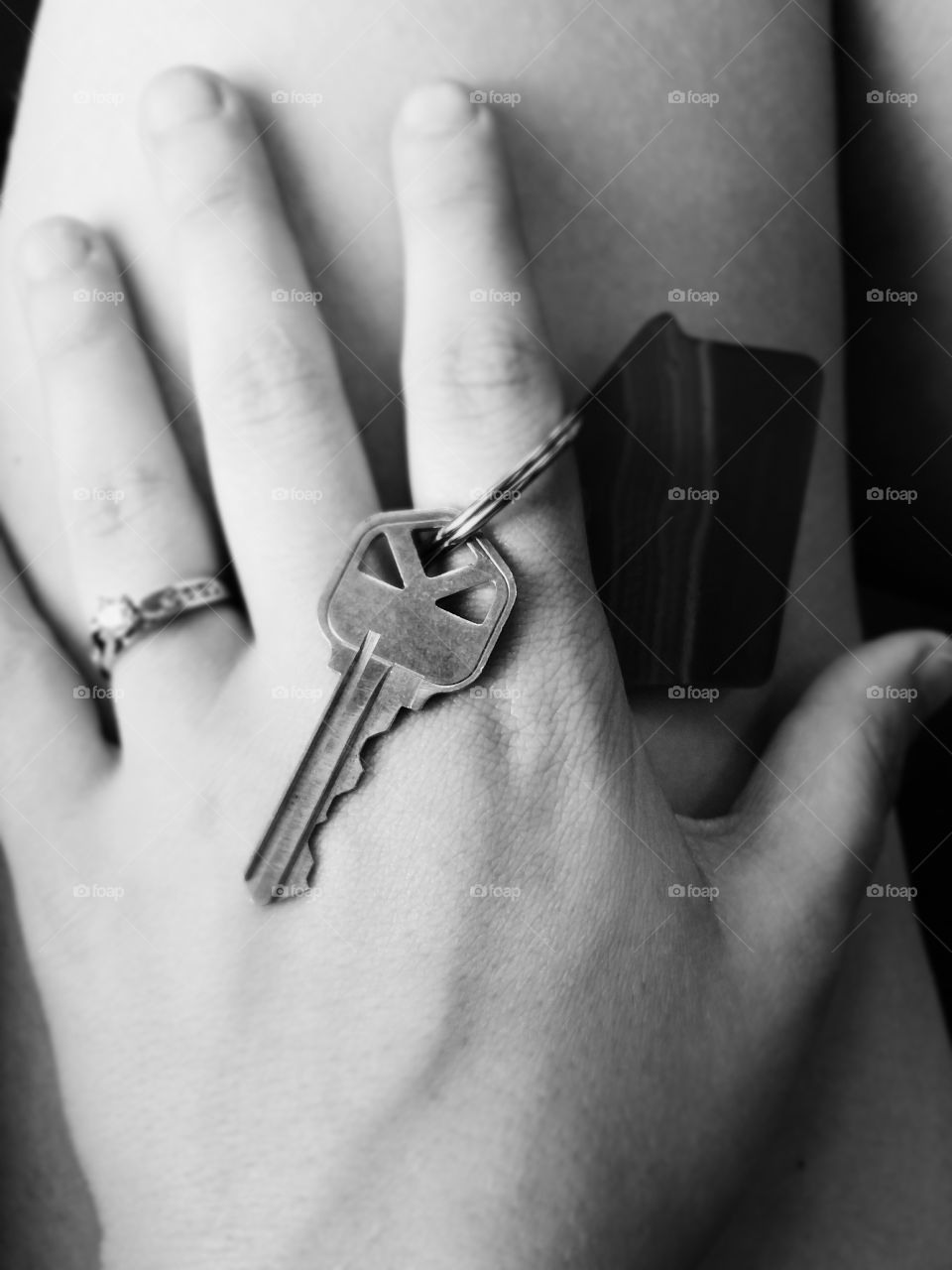 Keys to the first apartment together after engagement! Definitely a moment to remember.