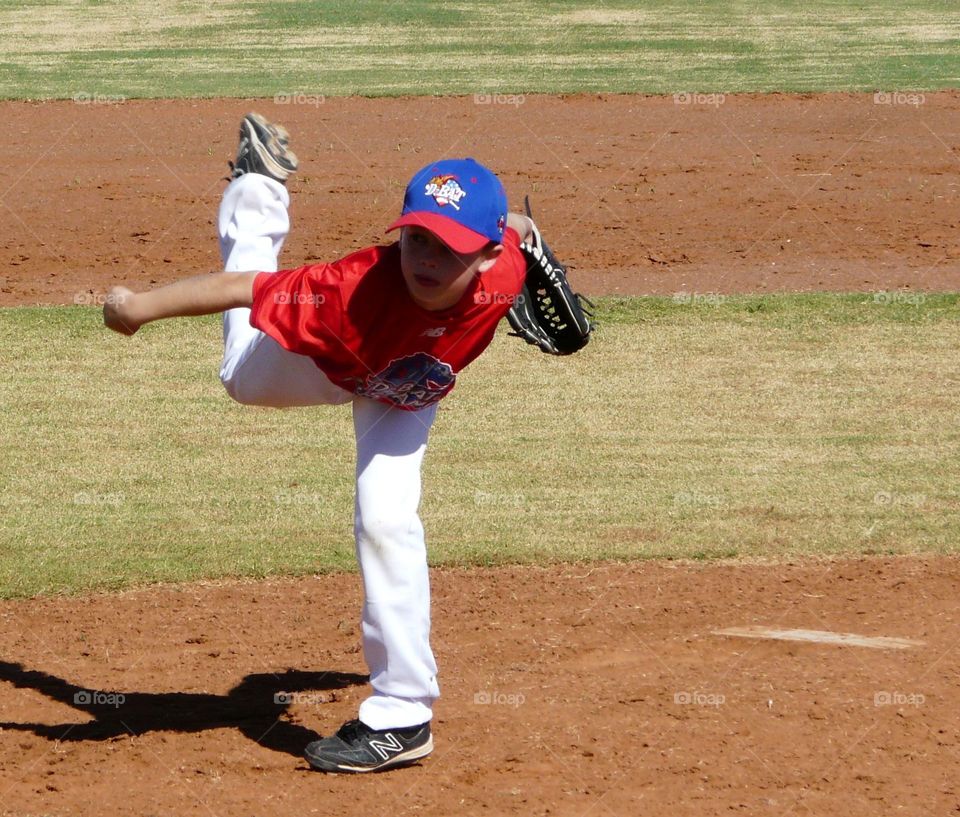 Youth baseball pitcher. 