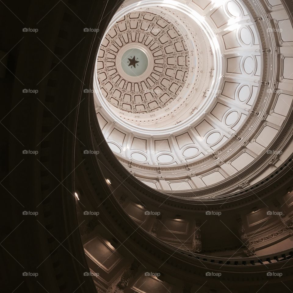 Inside the dome of the Texas State Capitol 