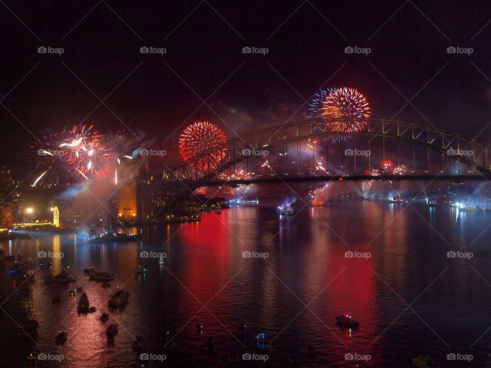 Fireworks at Australia at night