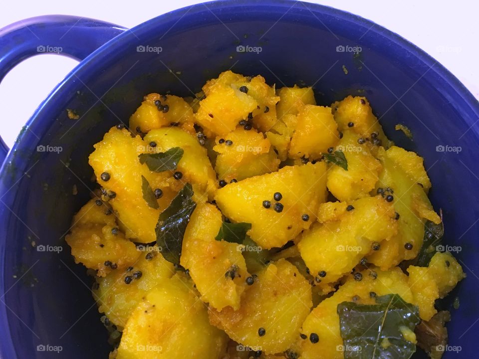 Sautéed potatoes Indian cuisine 