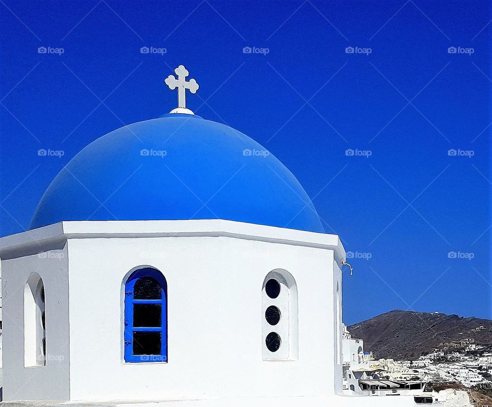 Beautiful Blue & white church in Santorini