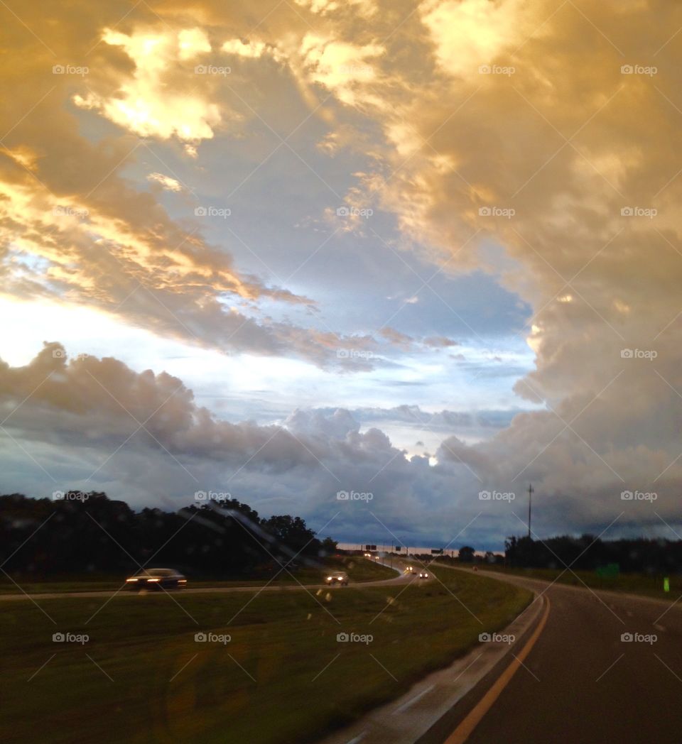Clouds on the highway 
