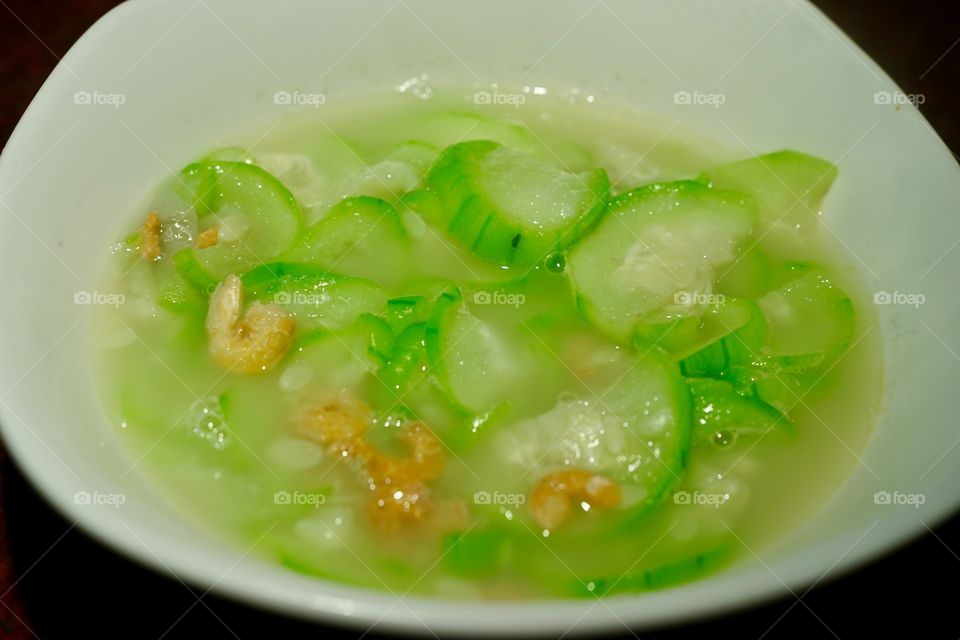 Stewed Loofah with dry shrimps