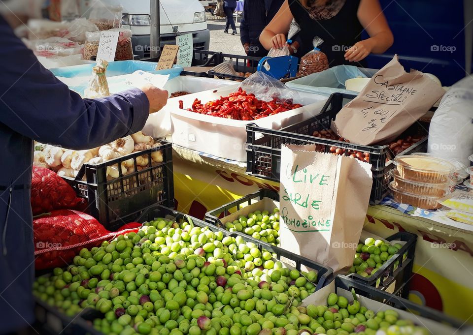 shopping in the fresh street market