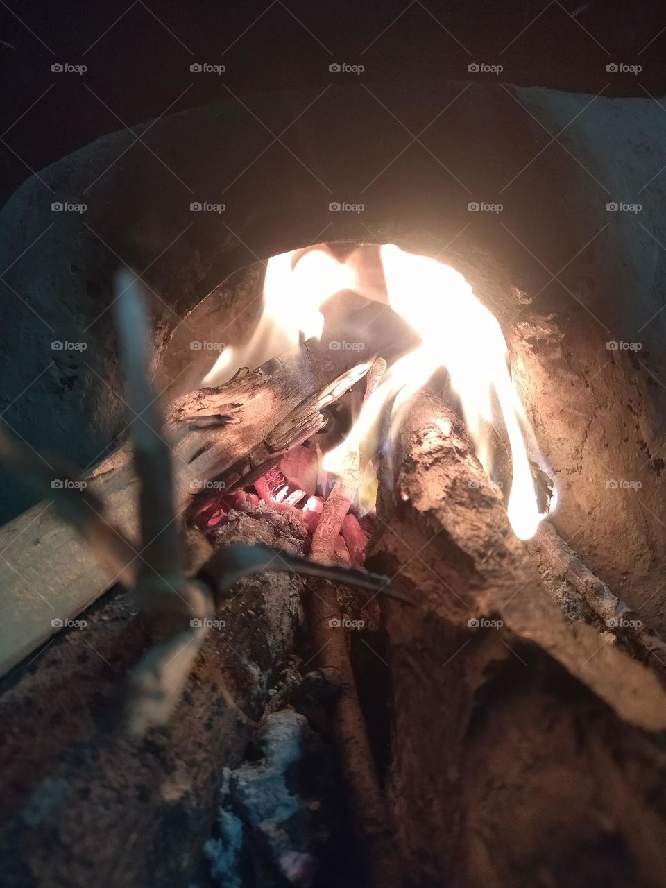 the fire