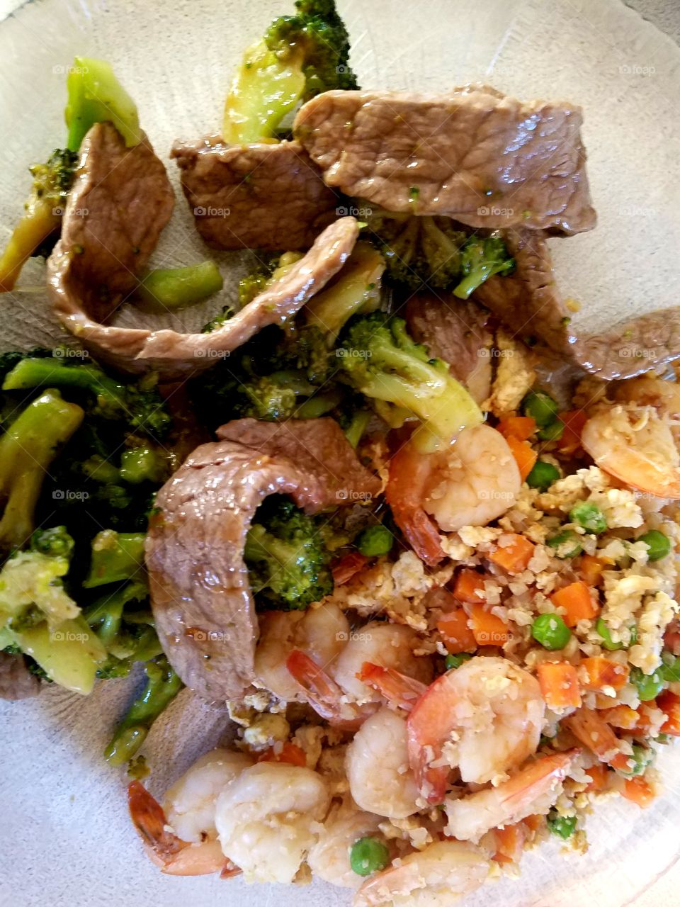 Homemade Beef and broccoli and shrimp fried rice