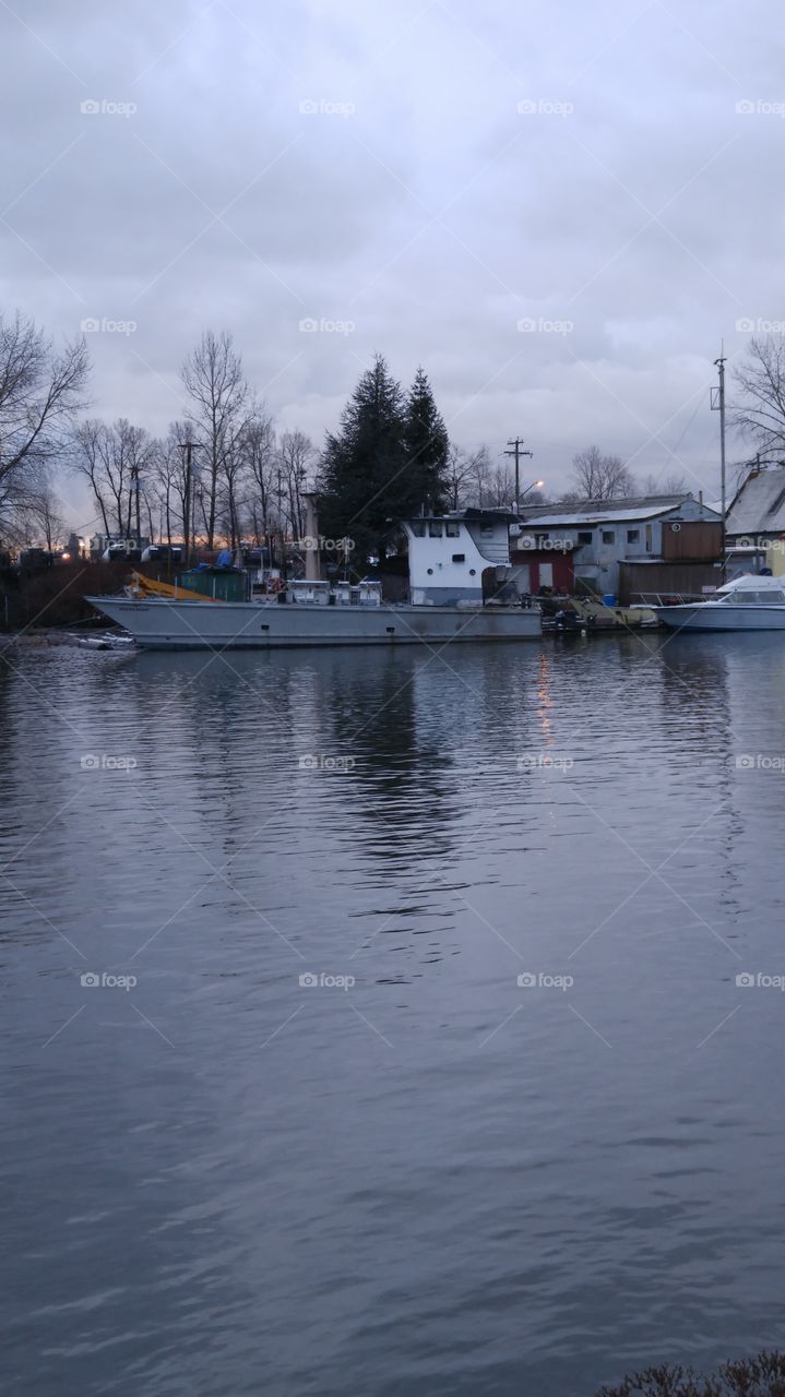 Winter River Boats