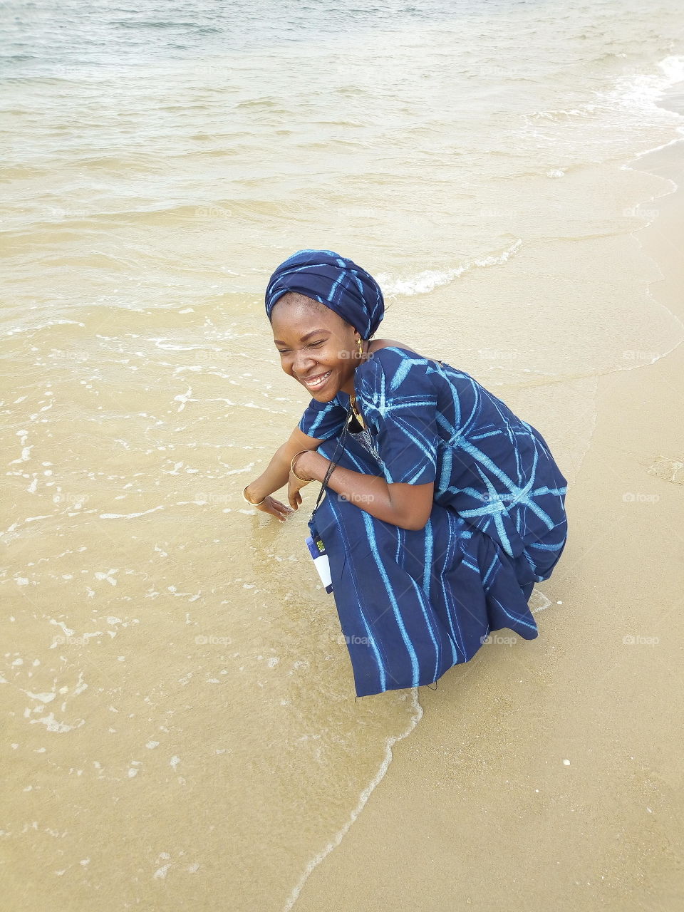 at Lagos bar beach, having fun with nature.