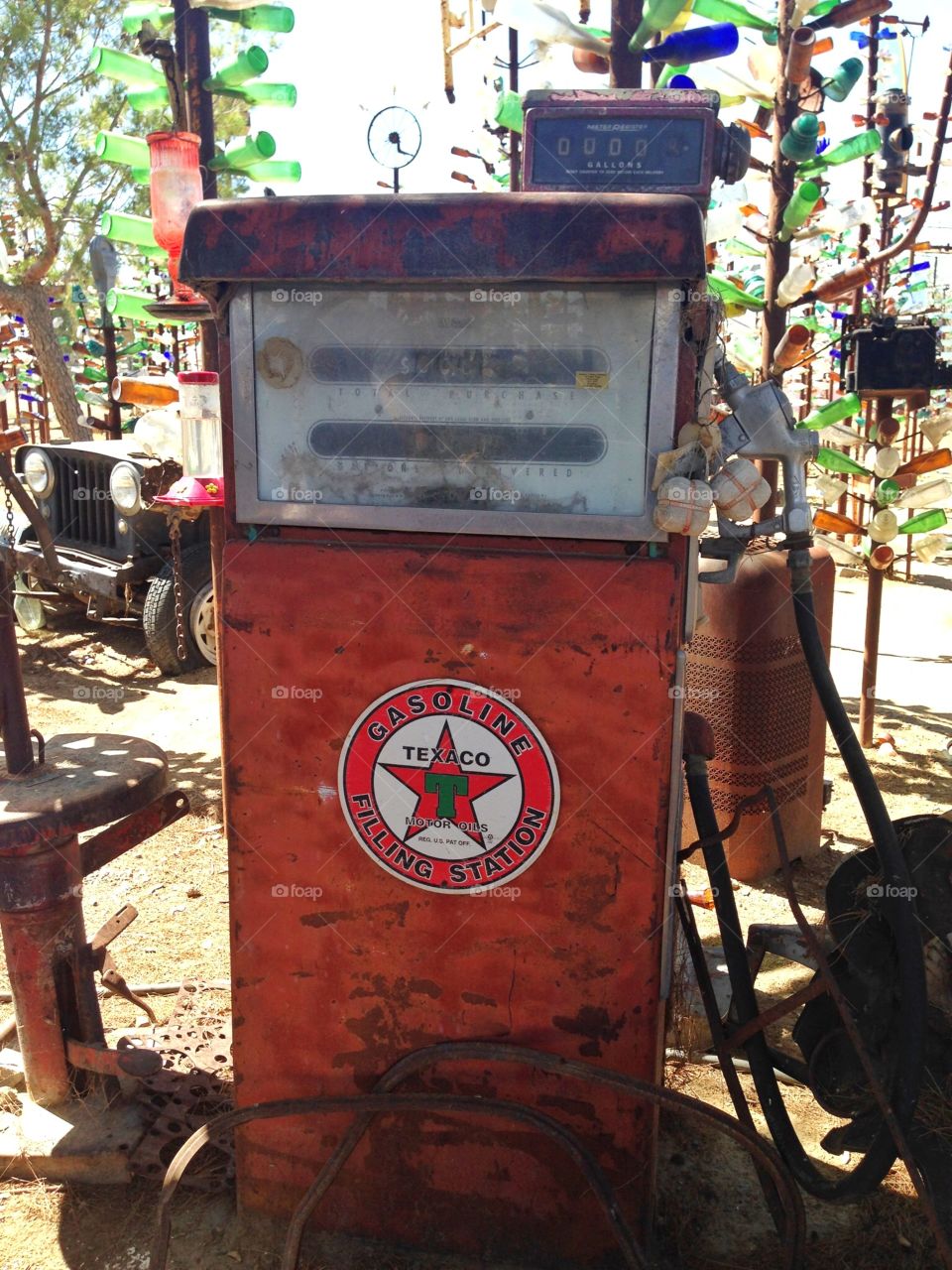 Ancient petrol pump. Ancient petrol pump at ranch bottle
