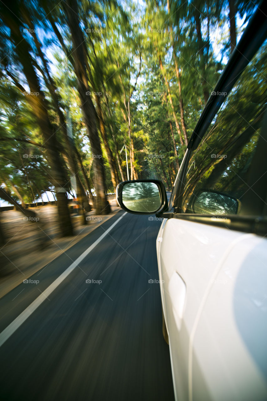 Car speed. Road speed limit