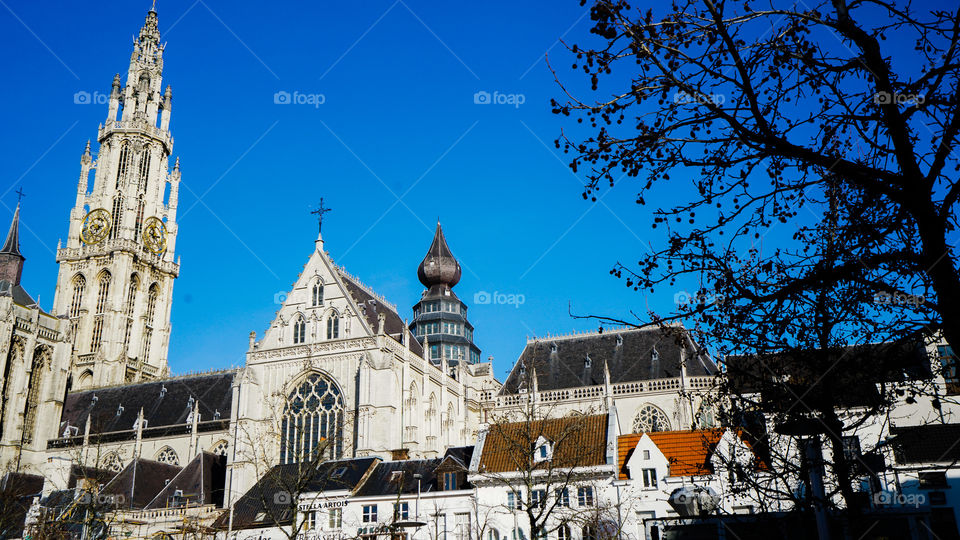 Cityscape in Antwerp, Belgium.
