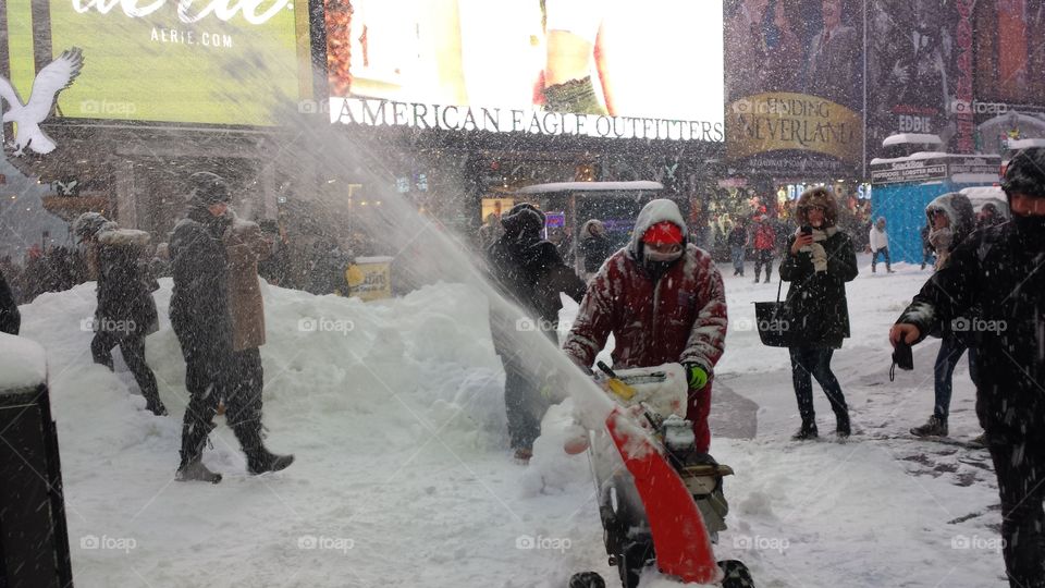 Blizzard Times Square. Bluzzard In Times Square