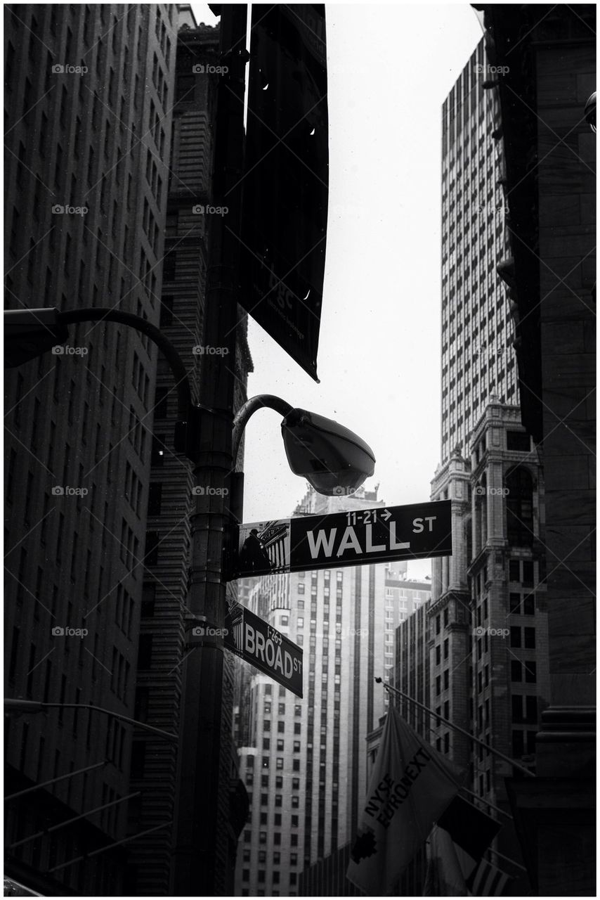 Wall Street in black kr white